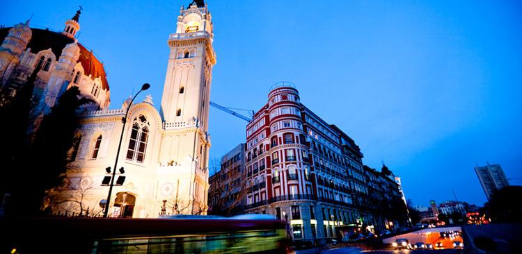 Madrids skyline fra Retiro-parken. 