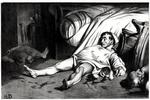 Samfundskritisk. Skildringen ovenfor af soldaternes massakre på 20 uskyldige borgere i april 1834 blev hængt op overalt i Paris. Illustration fra udstillingen 