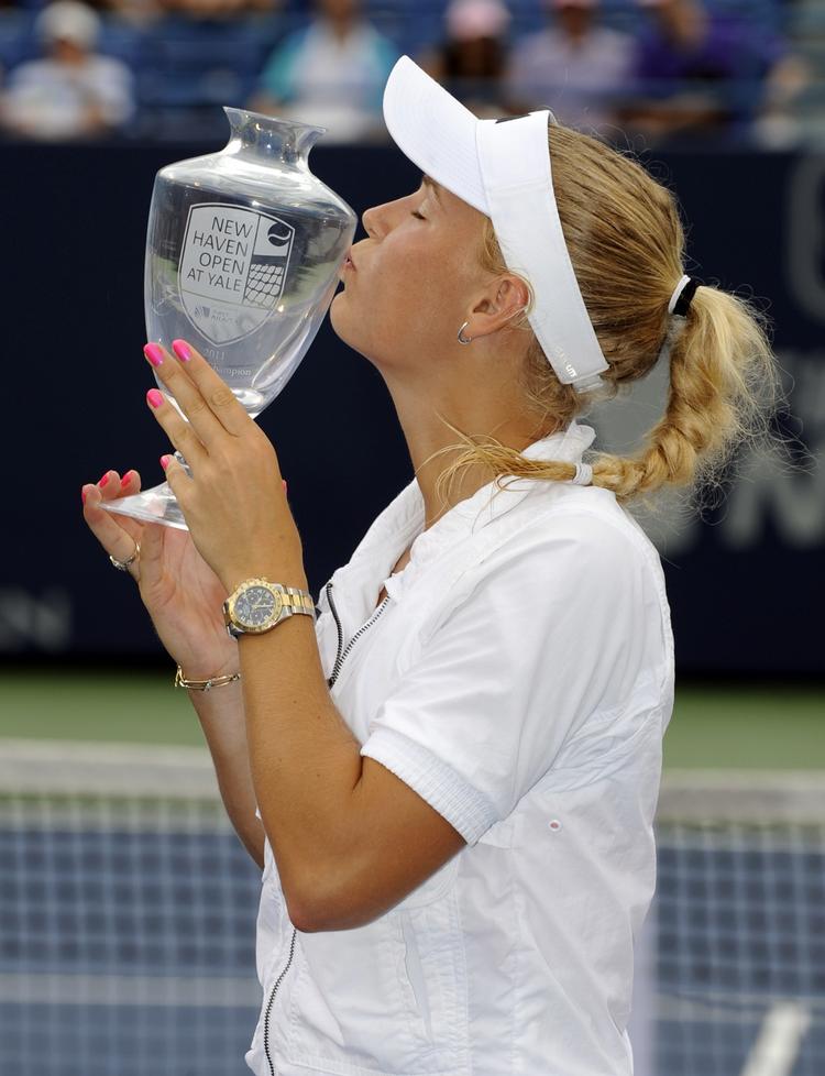 favorit. Caroline Wozniacki vandt lørdag for fjerde år i træk turneringen i New Haven. 
