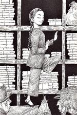 smaragd. Drengen Barnaby kommer i lærer hos vaskeriejerens datter Mei Ling. Det kommer ham til gode, da han skal besejre det smaragdgrønne kranium. Illustration: Chris Riddell 