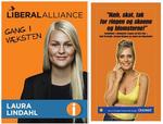 Tilfældighed? Laura Lindahls valgplakat minder påfaldende meget om den legendariske kampagne for Oddset. 