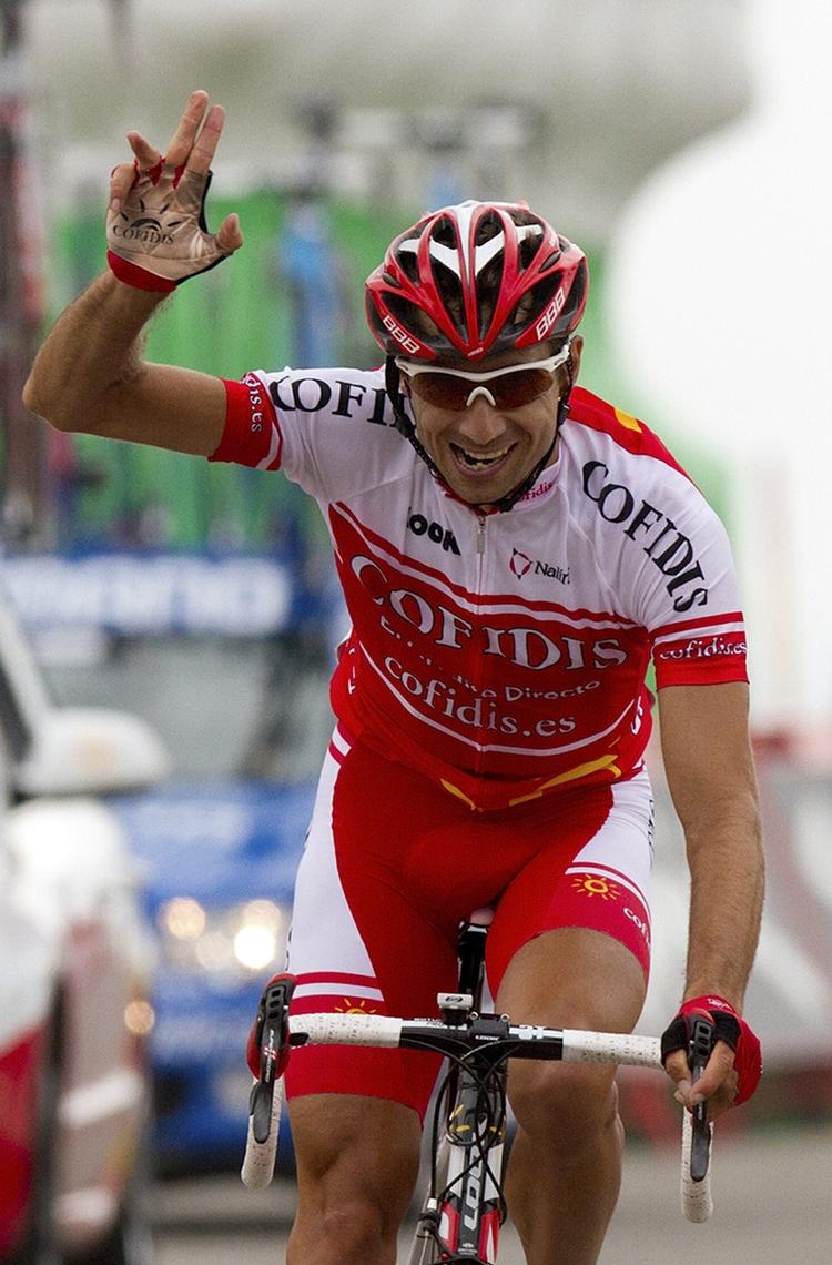 Først. Franskmanden David Moncoutié var hurtigst på dagens etape, hvor de to danske topkandidater endte med vidt forskellige præstationer. 