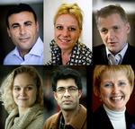 Opgør. Der er mange spændende personopgør rundt om i landet. Naser Khader (øv. tv.) kæmper mod Charlotte Dyremose nedenfor. SF's Trine Mach duellerer om et mandat med Kamal Qureshi. Og i Venstre skal eks-borgmester Martin Geertsen ud i en kamp med bl.a. Marion Pedersen. 