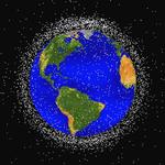 Rumskrot. Jordens atmosfære er fuldt med objekter af alskens slags. NASA har med denne computer grafik skabt efter overblik over omfanget. 