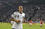 Vinder. Real Madrid-spilleren Mesut Özil nyder én af sine tre scoringer mod Østrig. 