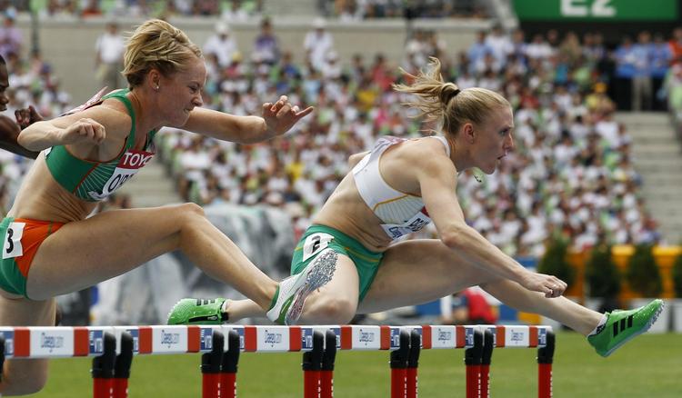 Hurtig. Sally Pearson (t.h.) blev en suveræn verdensmester i 100 meter hæk. 