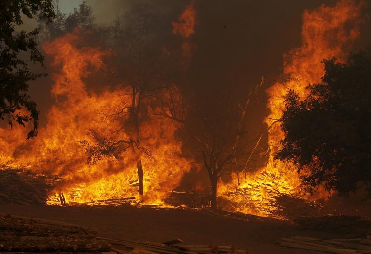 Den tørre natur gør det yderst vanskeligt at bekæmpe flammerne. 