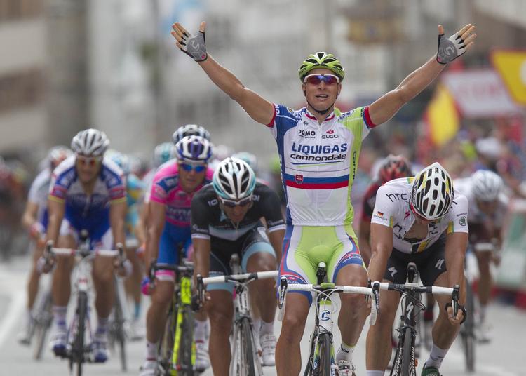 Vinder. 21-årige Peter Sagan (Liquigas) susede over stregen til sin anden triumf i den spanske rundtur. 