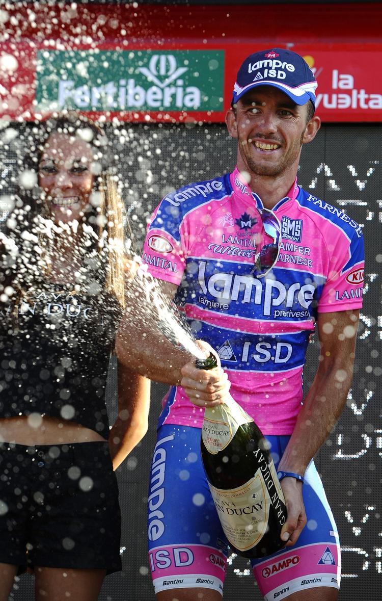 ETAPEVINDER. Francesco Gavazzi fra Lampre vandt 18. etape af Vuelta a Espana. 
