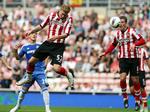Forbier. Nicklas Bendtner var tæt på at score i sin første kamp for Sunderland. 