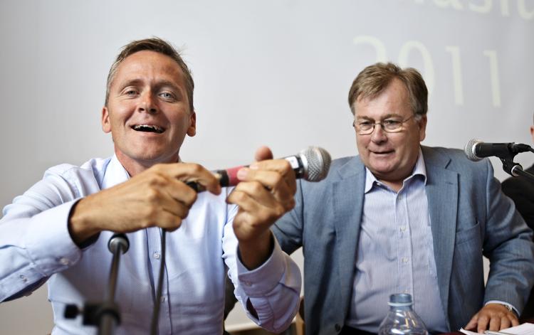 Blå. Vælgermøde på Rungsted Gymnasium med Anders Samuelsen fra Liberal Alliance, Claus Hjort Frederiksen fra Venstre. 