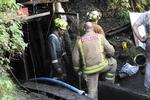 Tragedie. Fire minearbejdere omkom ved en ulykke i en kulmine i Wales. Her ses redningsfolk ved minen, mens der stadig var et lille håb om overlevelse. 