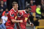 forklaringen. Midterforsvaret bestående af Andreas Bjelland og Jonas Okore har en stor del af æren for FC Nordsjællands bedste start i Superligaen nogen sinde. 