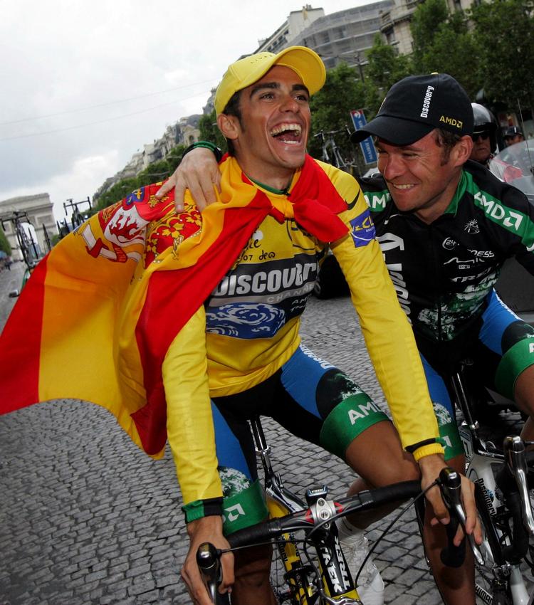 Genforenet. Paulinho (t.h.) har i flere sæsoner kørt på hold med alberto Contador. Også i 2007, hvor spanieren vandt sin første Tour. 