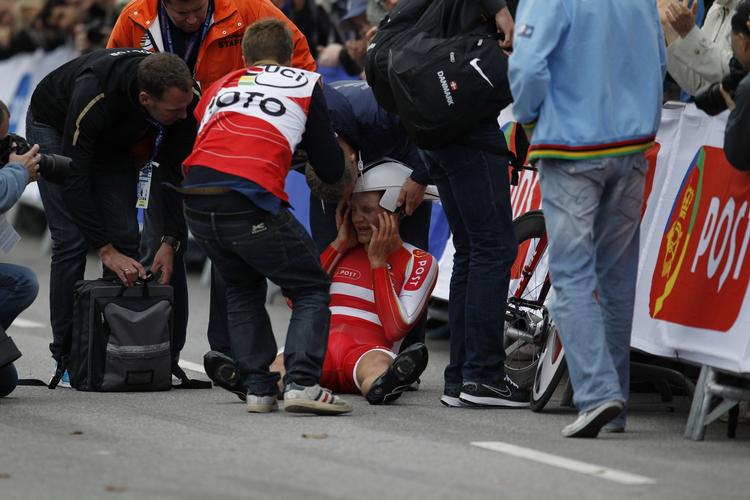 FÆRDIG. Rasmus Quaade havde absolut ingen kræfter tilbage, da han havde tilbagelagt VM-ruten. 