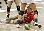 Nederlag. Danmarks Camilla Dalby i onsdagens kamp mod Spanien i GF World Cup i Aarhus. 