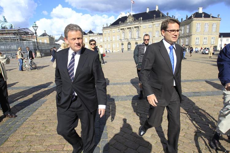 Nederlag. Lars Barfoed og Brian Mikkelsen måtte sammen med Venstre kaste håndklædet i ringen efter valget, der gjorde de konservative til det mindste parti i Folketinget med blot otte mandater. 