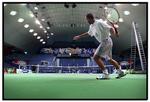 Tennisspillere træner i KB-Hallen inden  Copenhagen Open 2001. Foto: LANGKILDE MORTEN 