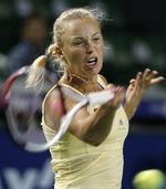 suveræn. Syv serveesser fyrede Caroline Wozniacki af i dagens sejr. 