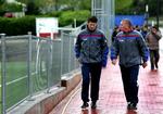ledige. Med to dages mellemrum forlod de tidligere makkere Michael Laudrup (tv.) og John 'Faxe' Jensen deres stillinger i henholdsvis Mallorca og Blackburn, og i Hamburger SV er der et ledigt trænerjob. 