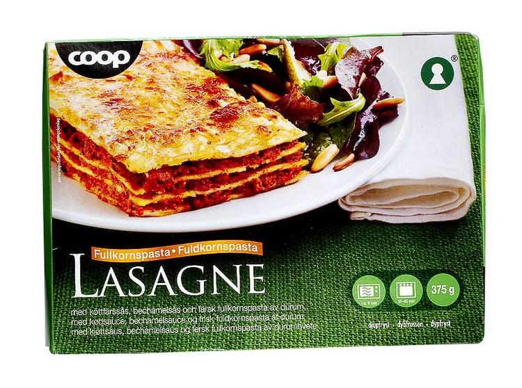 DUMPET. Lasagnen fra Coop får kun et tjek-tegn af tjek.dks dommerpanel. 