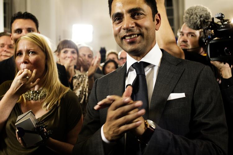 Kirkeminister. Manu Sareen, der på valgaftenen fejrede den radikale fremgang, kan nu også fejre sin nye titel som minister. 