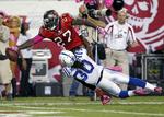 Matchvinder. Tampa Bay Buccaneers running back LeGarrette Blount (27) lavede det afgørnde touchdown i opgøret mod kriseramte Indianapolis. 