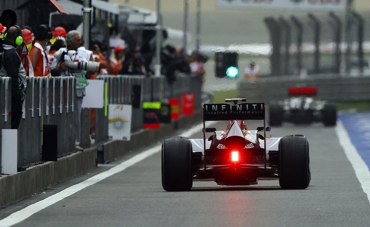 Baghjul. Vettel har været suveræn i denne sæson, hvor han har vundet 10 grandprixer. 