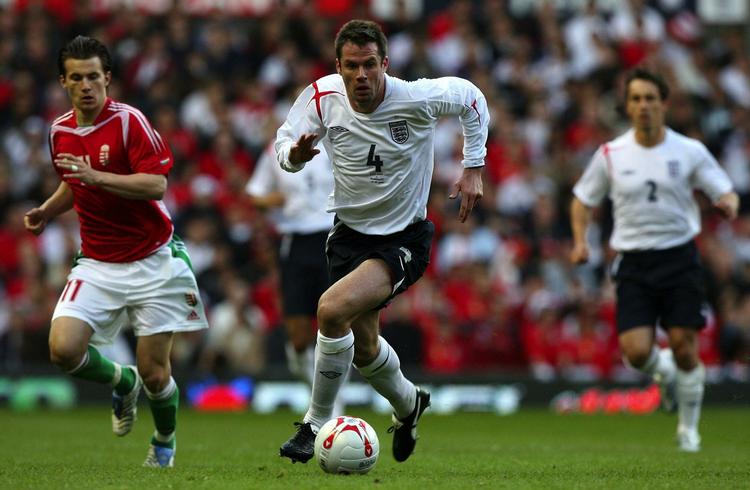 Forhenværende. Jamie Carragher spillede sin 38. og sidste landskamp ved VM 2010. 