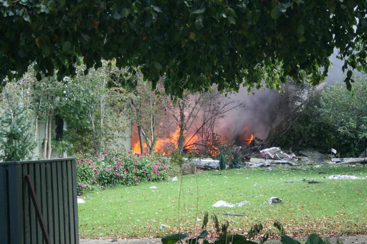 ulykke. Det kunne både mærkes og ses i det omkringliggende område, da en eksplosion raserede en lagerbygning i Store Andst nær Vejen. 
