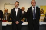Karrierepeak. Thor Möger Pedersen (tv.) i Skatteministeriet, hvor han overtager ministerposten fra Venstres Peter Christensen. 