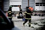 Eksplosion. Skaderne var betydelige ved eksplosionsbranden i lørdags i Store Andst ved Vejen. 