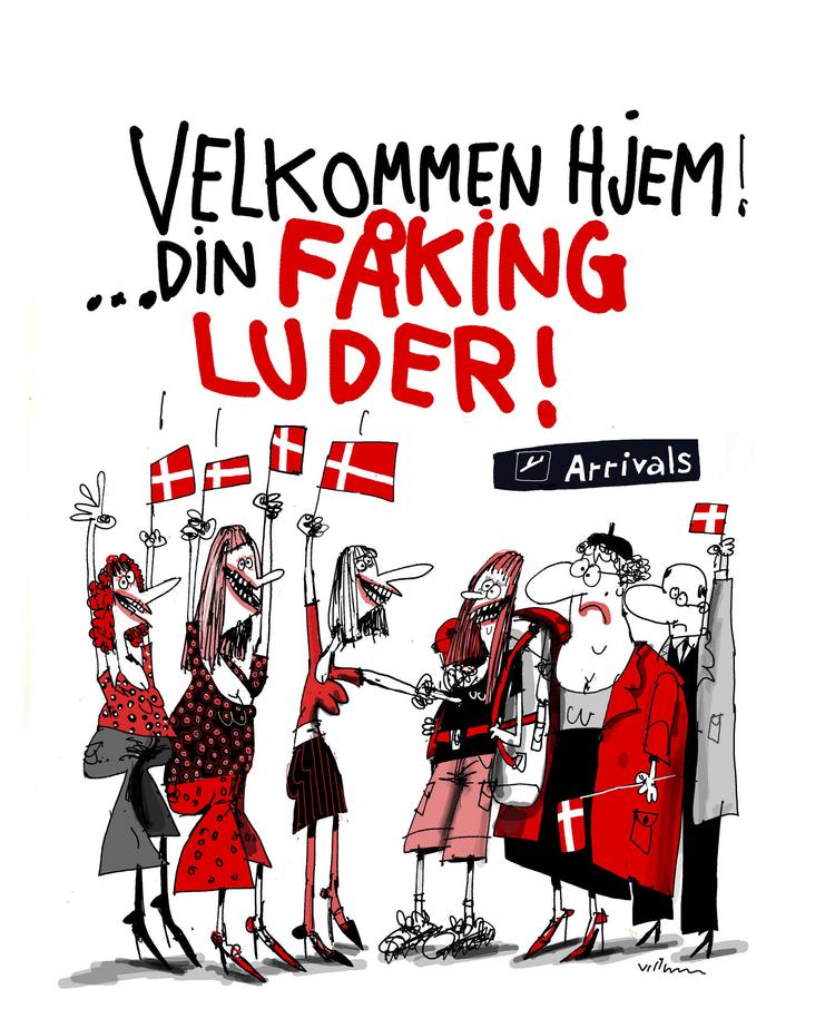 gENERATIONSCLASH. Det gik først skævt, da den ene kom hjem fra en rejse, og veninderne stod klar med et banner og ordlyden: 'Velkommen hjem, gamle luder': Forældrene stod også klar i lufthavnen og var ikke nær så begejstrede.