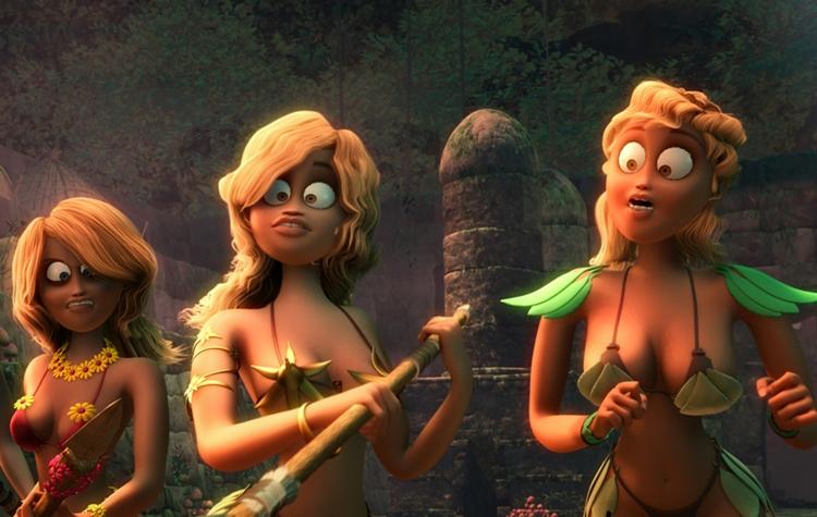 Familiefilm? 'Ronal Barbaren' følger den splejsede barbar Ronal, der drager på et togt, og bl.a. møder en flok storbarmede »bimbo-amazoner«. 