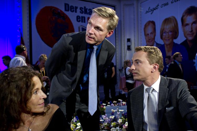 Kronprins? Kristian Thulesen Dahl og Morten Messerschmidt til valgfest på Christiansborg hos Dansk Folkeparti. 