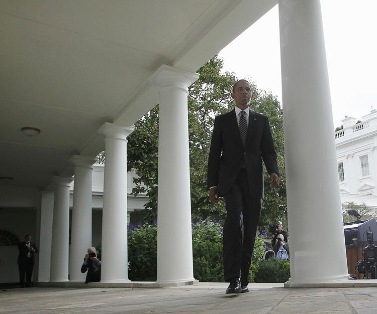 Sejr. Præsident Barack Obama glæder sig over, at det libyske folk nu kan begynde på vejen mod demokrati. 