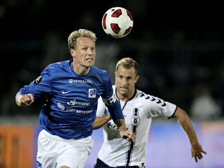 IRRITERET. Jakob Bresemann (tv) var ikke tilfreds med at Lyngby blot fik et enkelt point mod AGF. 