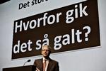 Selvransagelse. Amagerbankens daværende formand, Niels Heering, forsøgte på et aktionærmøde at forklare, hvorfor det gik, som det gik. 