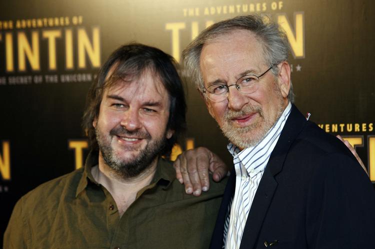 Dreamteam. Peter Jackson og Steven Spielberg har henholdsvis produceret og instrueret 'Tintin - Enhjørningens hemmelighed'. 
