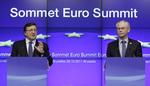 Aftale. Formanden for Det Europæiske Råd Herman Van Rompuy (th.) præsenterer aftalen sammen med kommissionsformand Jose Manuel Barroso (tv.). 