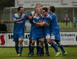 4-3. Efter Christian Jensen (med åben mund) havde scoret sejrsmålet, var der atter jubel i Næsby, der er sikker på at få hjemmebane, når der i dag trækkes lod til kvartfinalerne. 