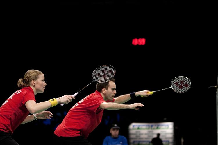 Gentagelse. Christinna Pedersen og Joachim Fischer fotograferet ved Denmark Open for en uge siden, hvor de også besejrede det kinesiske par i finalen. 
