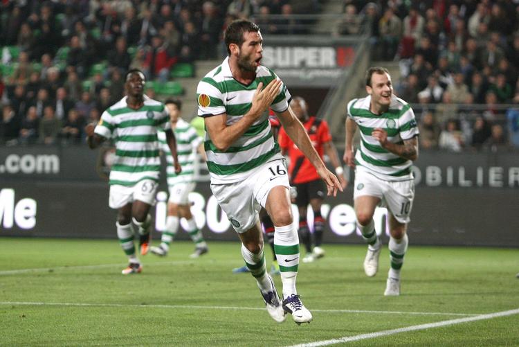 Mååål. Joe Ledley jubler efter en scoring mod  franske Rennes i Europa League tidligere i dette efterår, men ellers er der ikke meget at råbe hurra for i Celtic, mener han. 