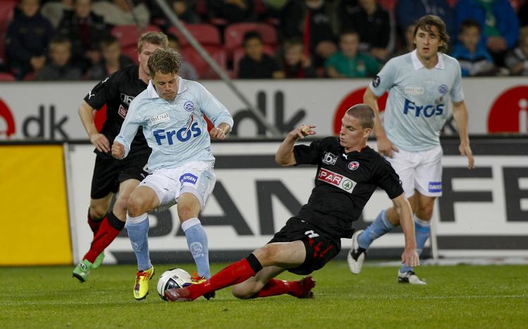 Duel. Daniel Christensen fra SønderjyskE mod Jonas Borring fra FCM. 
