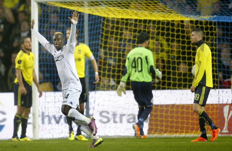 68. Med målet til 2-0 mod Brøndby i torsdags kom Dame N'Doye (i hvidt) op på 68 scoringer for FCK. 
