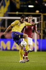 klubkammerater. I Brøndby var Johan Elmander og Daniel Agger holdkammerater, nu mødes de i endnu en landskamp. 