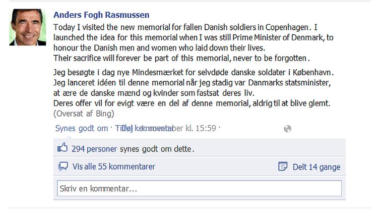 SKUDDERMUDDER. Sådan ser det ud på Facebook for de brugere, der har slået dansk sprog til. Facebook er nu også begyndt selv at spørge om hjælp til at forbedre oversættelserne. 