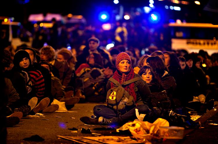 Futtog. 944 blev administrativt frihedsberøvet under den største  demonstration for et bedre klima  under COP15 i december 2009.  Arkivfoto: Jacob Ehrbahn 
