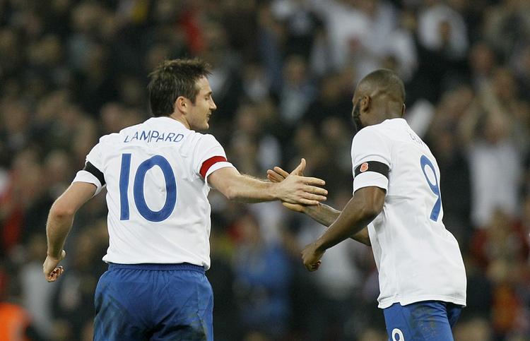 Sejr. Frank Lampard (t.v) sørgede for engelsk gevinst over Spanien. 