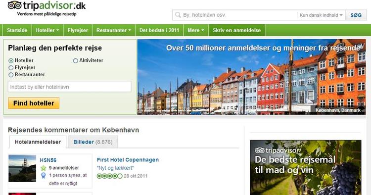 Omstridt. Det store rejsesite TripAdvisor er under kritik for manglende kontrol af indlæg på dets site. 